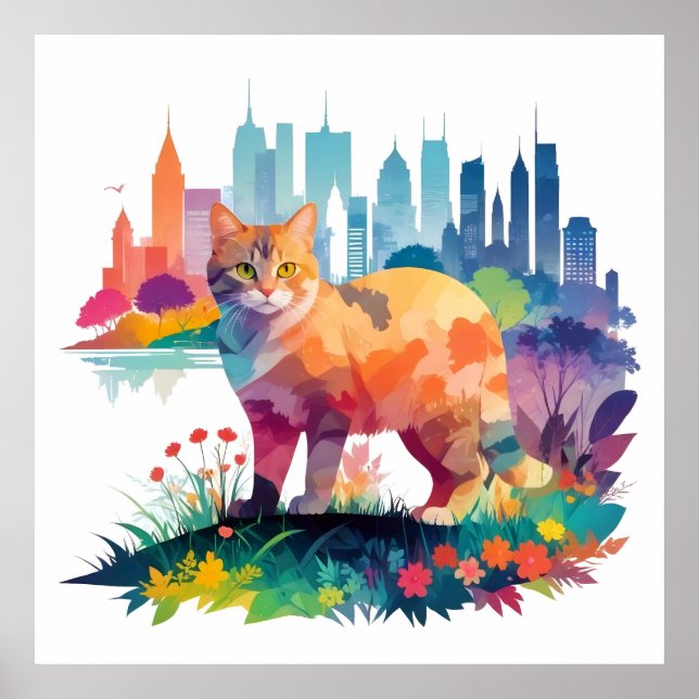 Pintura de arte sobre el entorno natural de animal (Frente)