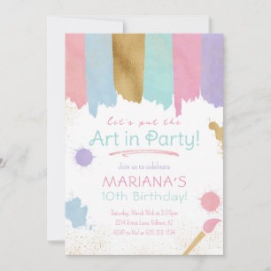 Pintura de artesanías Fiestas Invitación de cumple