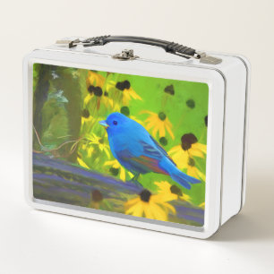Pintura de Azulillo Indigo - Arte Original de Aves