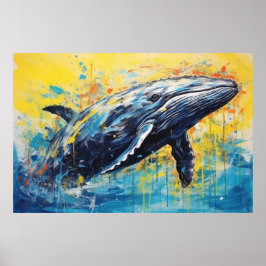 Pintura de ballenas de arte moderno