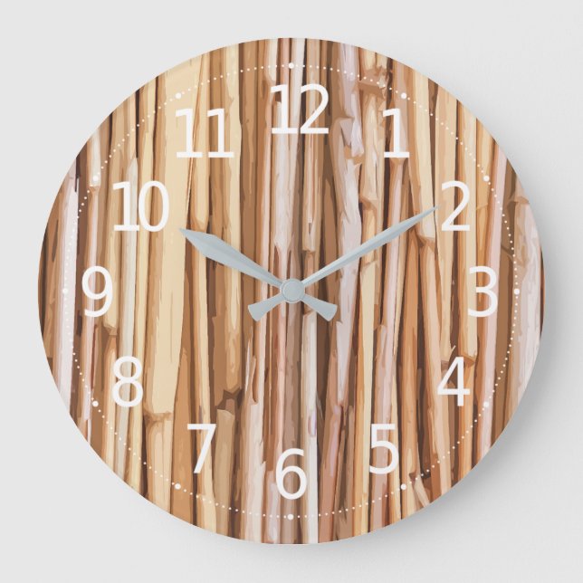 Pintura de Bambú Seco Simple | Reloj de pared (Anverso)