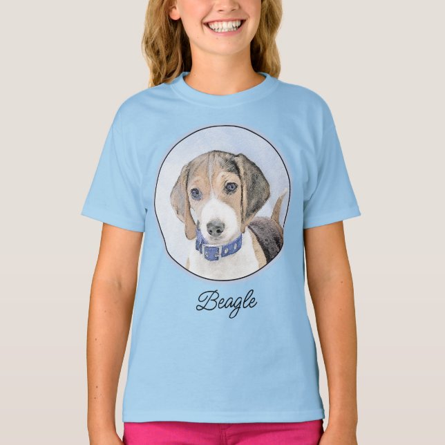 Pintura de Beagle - Camiseta de arte de perro orig (Anverso)