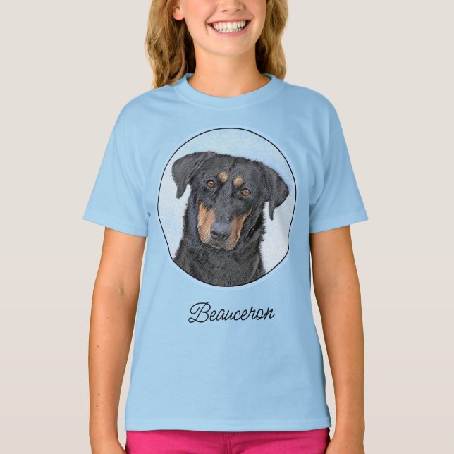 Pintura de Beauceron - Camiseta de Arte de Perro O (Anverso)