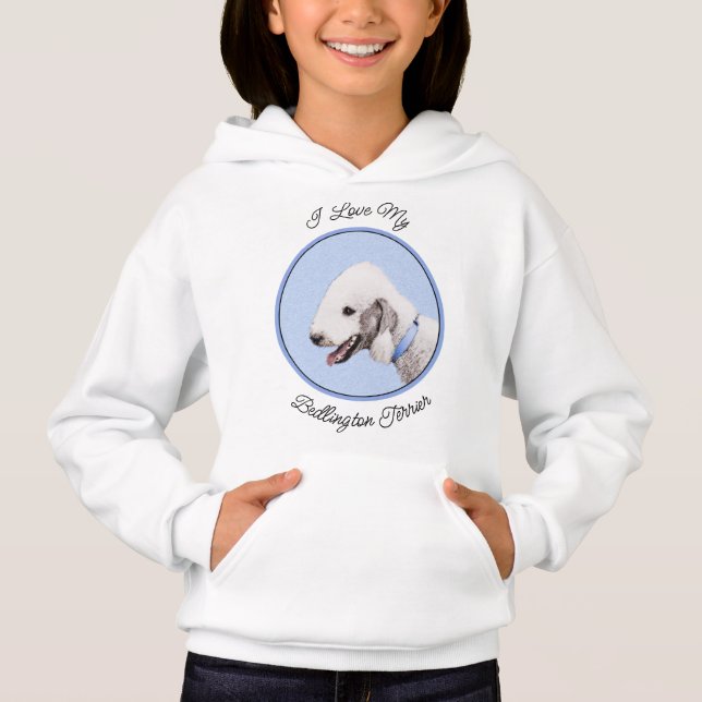 Pintura de Bedlington Terrier - Original Perro Art (Anverso)