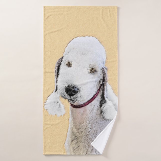 Pintura de Bedlington Terrier - Original Perro Art (Toalla de baño)