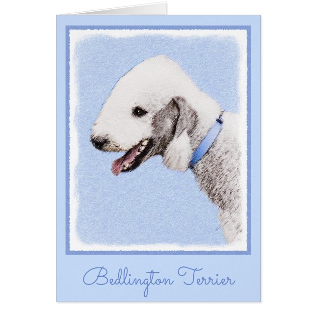 Pintura de Bedlington Terrier - Original Perro Art (Frente)