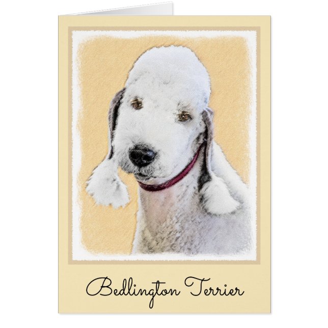 Pintura de Bedlington Terrier - Original Perro Art (Frente)