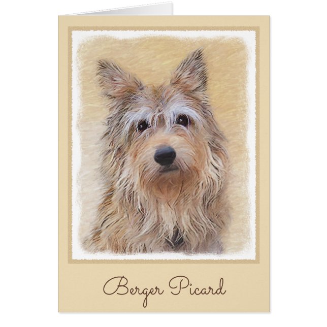 Pintura de Berger Picard - Arte de Perro Original. (Frente)