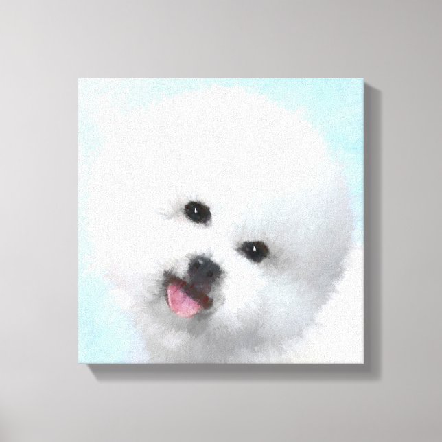 Pintura de Bichon Frise - Arte de Perro Original. (Anverso)