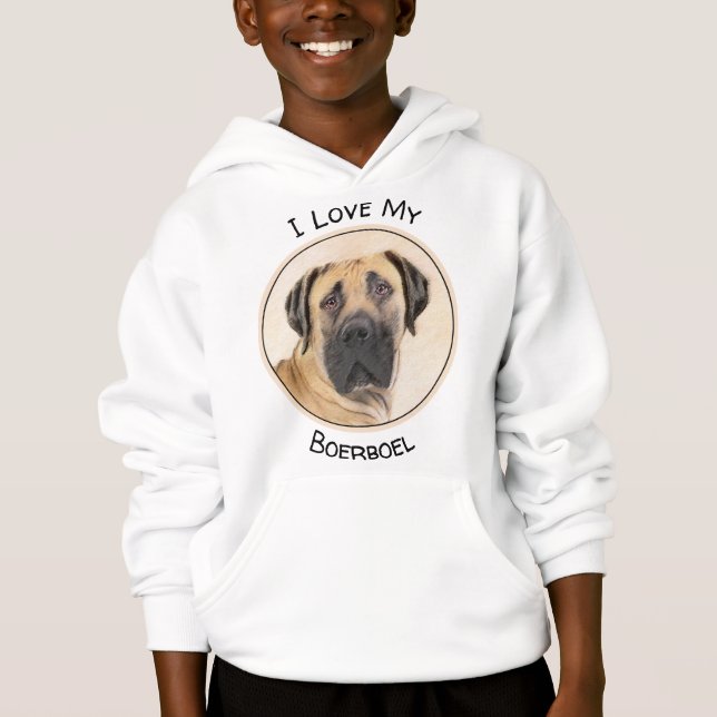 Pintura de Boerboel - Arte Perro Original Cuto (Anverso)