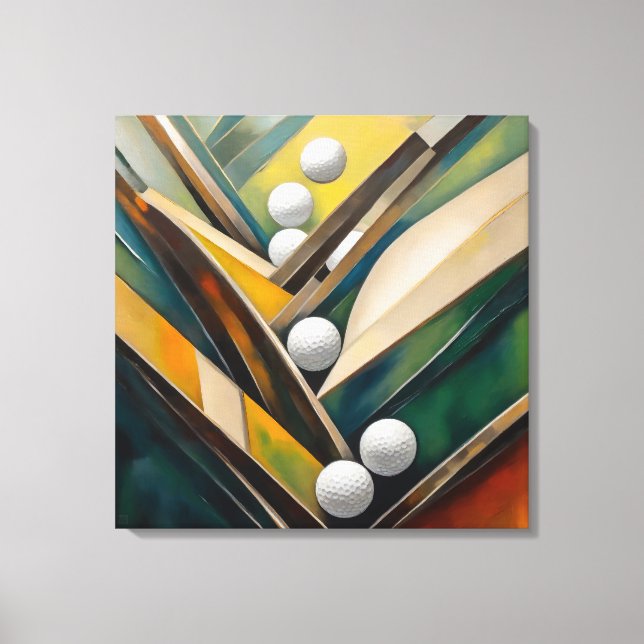Pintura de bolas de golf - Imprimir arte de tela (Anverso)