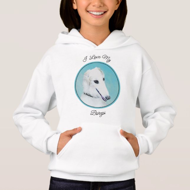 Pintura de Borzoi (blanco) - Arte de perro origina (Anverso)