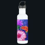 Pintura de botella de agua de Gerberas de tres col<br><div class="desc">Magníficas Gerberas de tres colores</div>