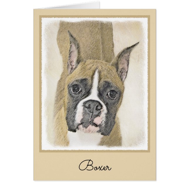 Pintura De Boxer - Arte De Perro Original Cuto (Frente)