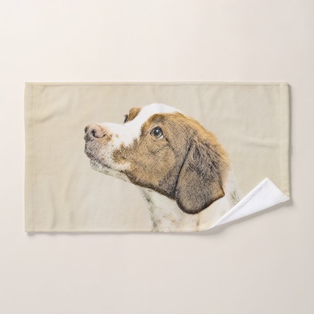 Pintura de Bretaña - Arte de perros original y bon (Toalla de mano)