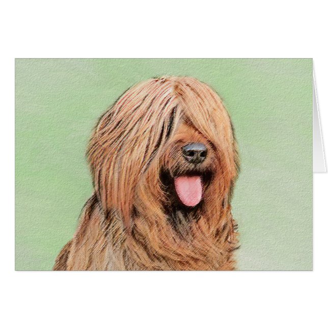 Pintura de Briard - Arte de Perro Original. (Anverso (Horizontal))