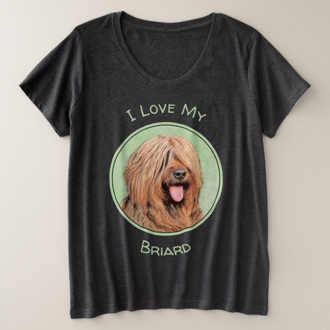 Pintura de Briard - Arte de Perro Original. (Anverso del diseño)