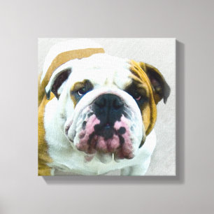 Pintura de bulldog - Arte de perros original y lin
