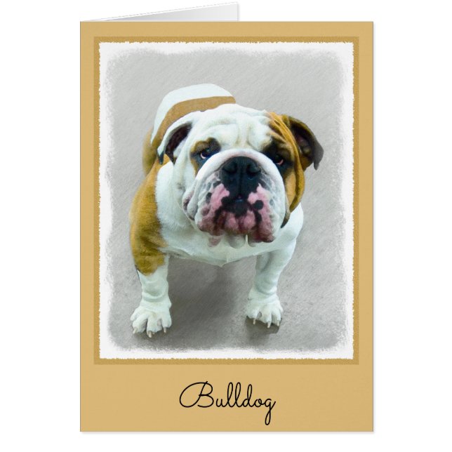 Pintura de bulldog - Arte de perros original y lin (Frente)