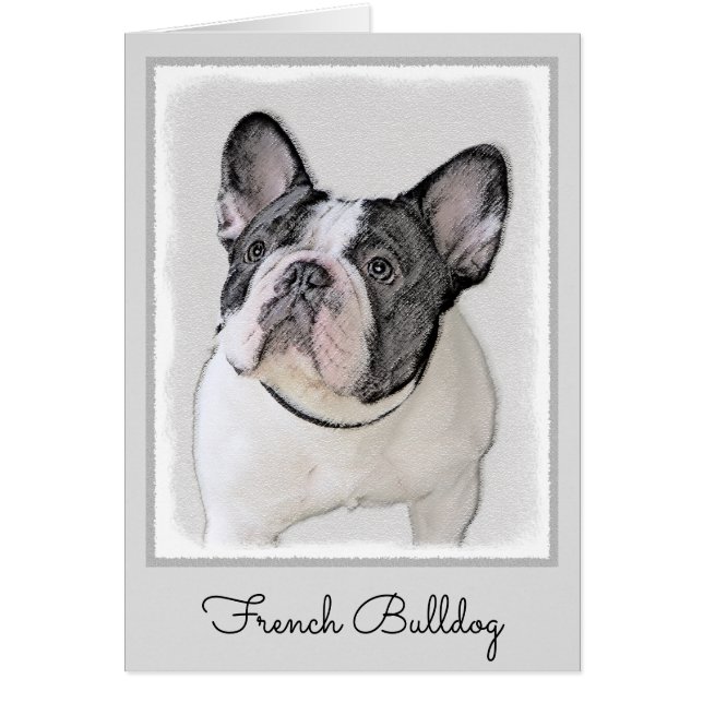 Pintura de Bulldog francés (Brindle Pied) - Arte d (Frente)