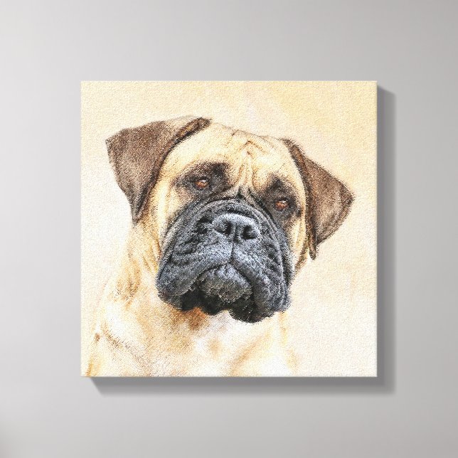 Pintura de Bullmastiff - Arte de Perro Original. (Anverso)