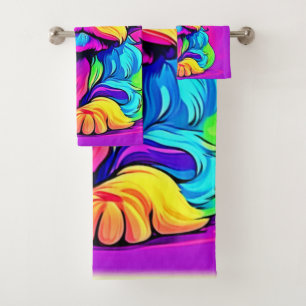 Pintura de cachorro arco iris