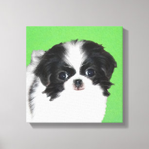 Pintura de cachorro de Chin Japonés - Arte origina