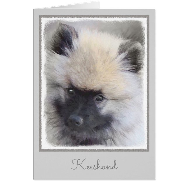 Pintura de cachorro de Keeshond - Arte de perro or (Frente)