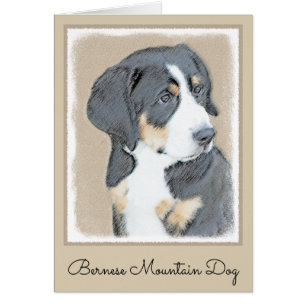 Pintura de cachorro de perro de montaña de Berna -