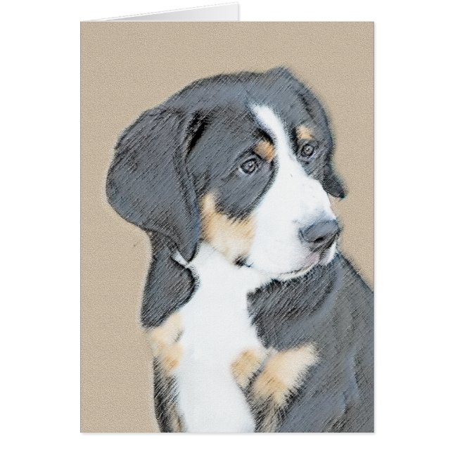 Pintura de cachorro de perro de montaña de Berna - (Frente)