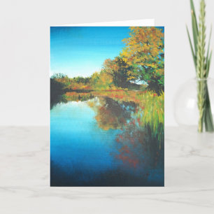 Pintura de caída de tarjetas de felicitación de rí