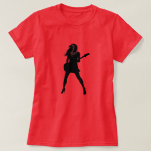 Pintura de camiseta de Rock N Roll Lady Silhouette