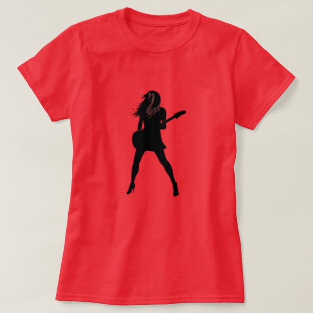 Pintura de camiseta de Rock N Roll Lady Silhouette (Diseño del anverso)