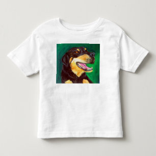 Pintura de camisetas con encanto de perro negro y