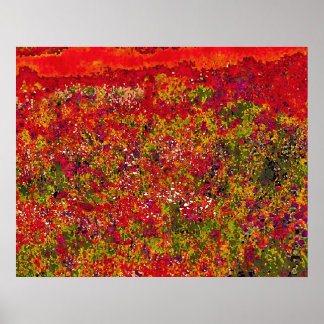 Pintura de campo de flores silvestres - Posters (Frente)