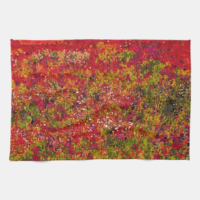 Pintura de campo de flores silvestres - Toalla de  (Horizontal)