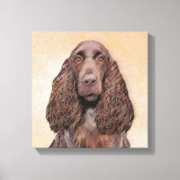 Pintura de campo español - Arte de perro original