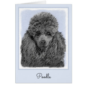 Pintura de Caniche Juguete Miniatura Negro Arte Or
