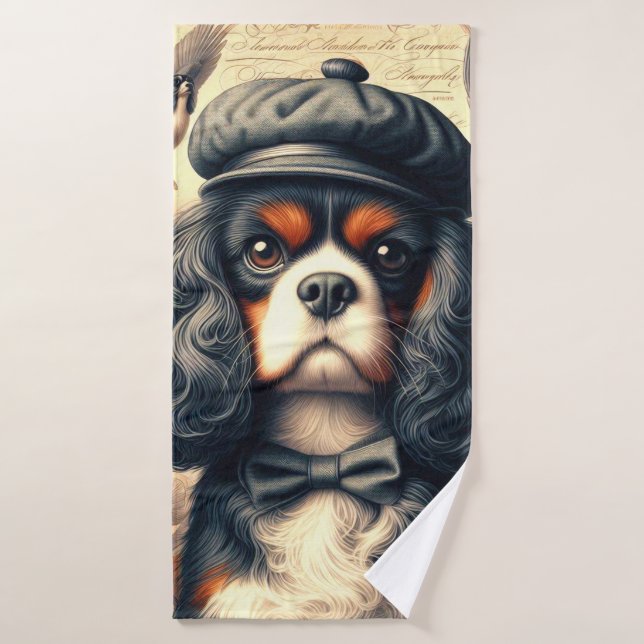 Pintura de Cavalier King Charles Spaniel (Toalla de baño)