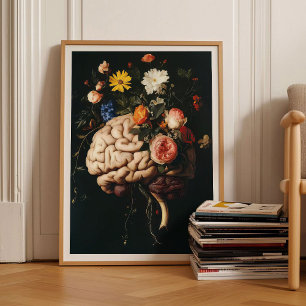 Pintura de cerebro Impresión de cerebro Pintura fl