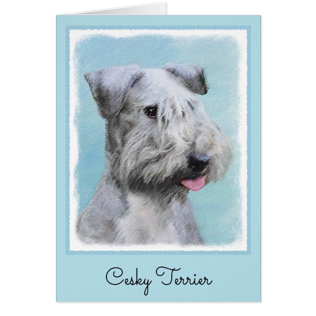 Pintura de Cesky Terrier - Arte de Perro Original. (Frente)