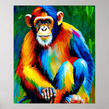 Pintura de chimpancé | Decoración del hogar, arcoi