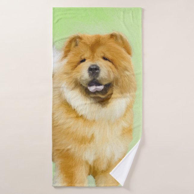Pintura de Chow Chow - Arte Perro Original. (Toalla de baño)