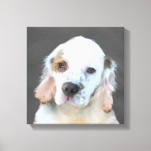Pintura de Clumber Spaniel - Arte de Perro Origina
