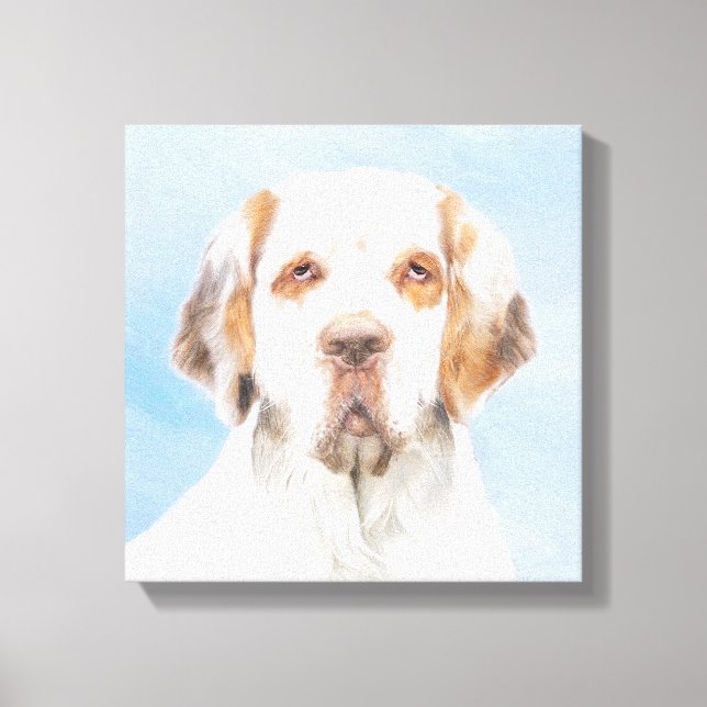 Pintura de Clumber Spaniel - Arte de Perro Origina (Anverso)