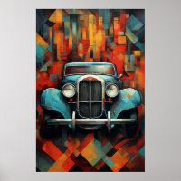 Pintura de coches vintage Resumen de arte