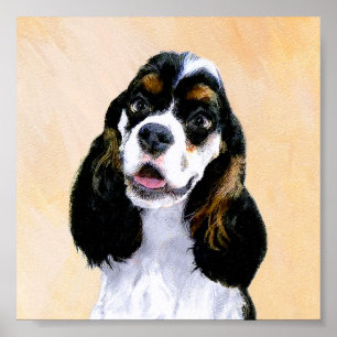 Pintura de Cocker Spaniel (Parti) - Arte Perro Ori