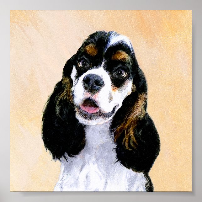 Pintura de Cocker Spaniel (Parti) - Arte Perro Ori (Frente)