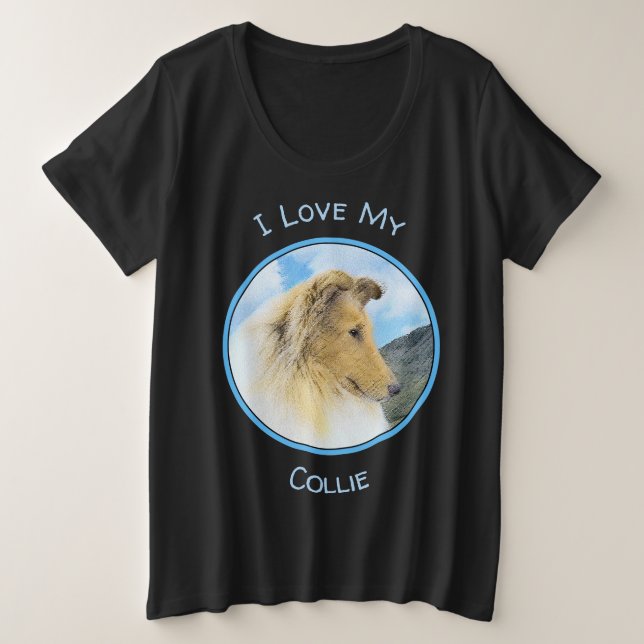 Pintura de Collie in Mountains (Rough) - Perro Art (Anverso del diseño)