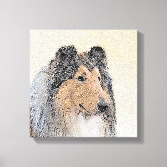 Pintura de Collie (Rough) - Arte de Perro Original (Anverso)